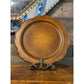 Large wooden style round platter - baroque tray - table centerpiece