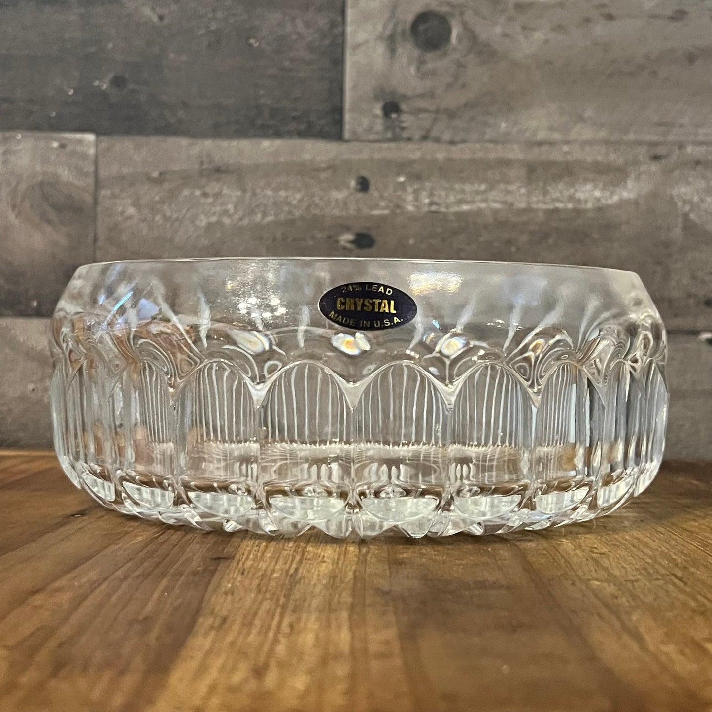 Vintage Large Crystal Round Bowl