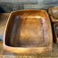 Vintage genuine monkey pod square bowl set