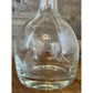 Vintage floral etched clear glass decanter with oval stopper