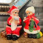 Vintage Santa and Mrs Claus Chalkware Figurines - 14 inch tall