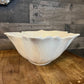 Creamy white earthenware leaf bowl
