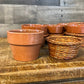 Petite wicker basket planter pots - set of 4