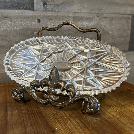 Vintage Imperlux crystal oval tray