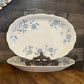 Christina Porcelain Bavarian Blue Seltmann Welden white and blue floral oval serving platters - pair