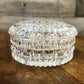 Round crystal lidded trinket dish