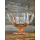 Vintage art deco pink depression glass open sugar bowl