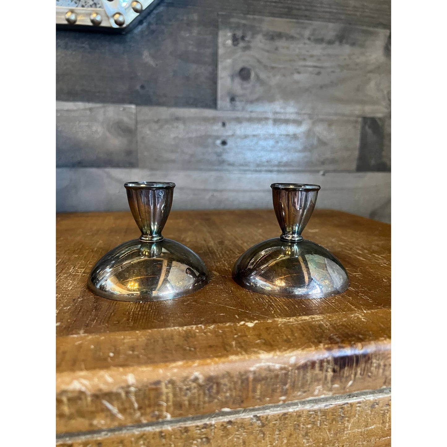 Vintage Oneida silver plated candlestick holders - pair