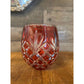 Ruby red cut to clear crystal vase