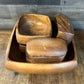 Vintage genuine monkey pod square bowl set