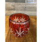 Ruby red cut to clear crystal vase