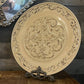 Large round beige and brown platter plate