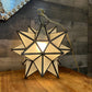 Vintage frosted glass metal frame pendant star lamp