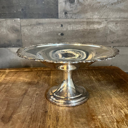 Vintage Sheridan silver plated compote pedestal dish