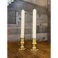 Vintage pair of short brass candlestick holders