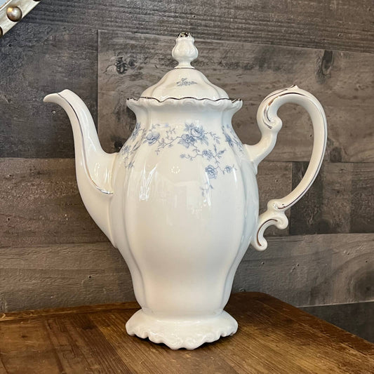 Johann Haviland Bavaria Germany Blue Garland Coffee Pot and Lid
