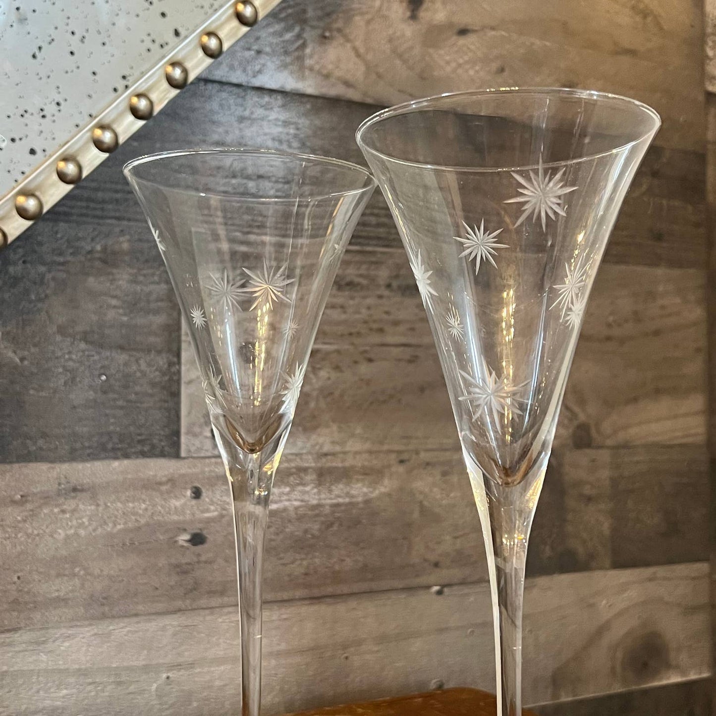 Marquis by Waterford Celebration atomic starburst champagne flute glasses