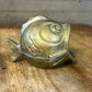 Vintage small brass fish open mouth ashtray - match holder