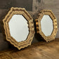 Vintage gold frame small octagon wall mirror