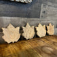 Wooden gold rim leaf drink coasters - set of 4