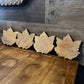 Wooden gold rim leaf drink coasters - set of 4