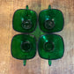 Vintage anchor hocking forest green teacups - set of 4