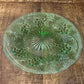 Vintage green glass grapevine round plate