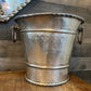 Vintage soldered hammered silver tone handled champagne bucket