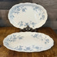 Christina Porcelain Bavarian Blue Seltmann Welden white and blue floral oval serving platters - pair