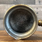 Vintage brass butter warmer with wooden handle