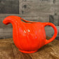 Vintage unique red glazed pottery watering can