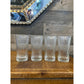 Set of 4 ribbed flared rim clear glass tall tumblers