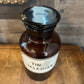 Vintage large brown glass apothecary bottle with stopper - Tincture of Valerian pharmacy bottle