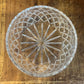 Heavy crystal diamond design thumbprint rim bowl - vase