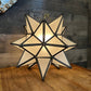 Vintage frosted glass metal frame pendant star lamp