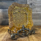 Vintage amber glass LG Wright daisy and button pattern ashtray