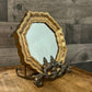 Vintage gold frame small octagon wall mirror