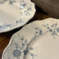 Seltmann Welden Bavarian Blue Christina Porcelain white and blue floral round platters - pair