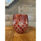 Ruby red cut to clear crystal vase