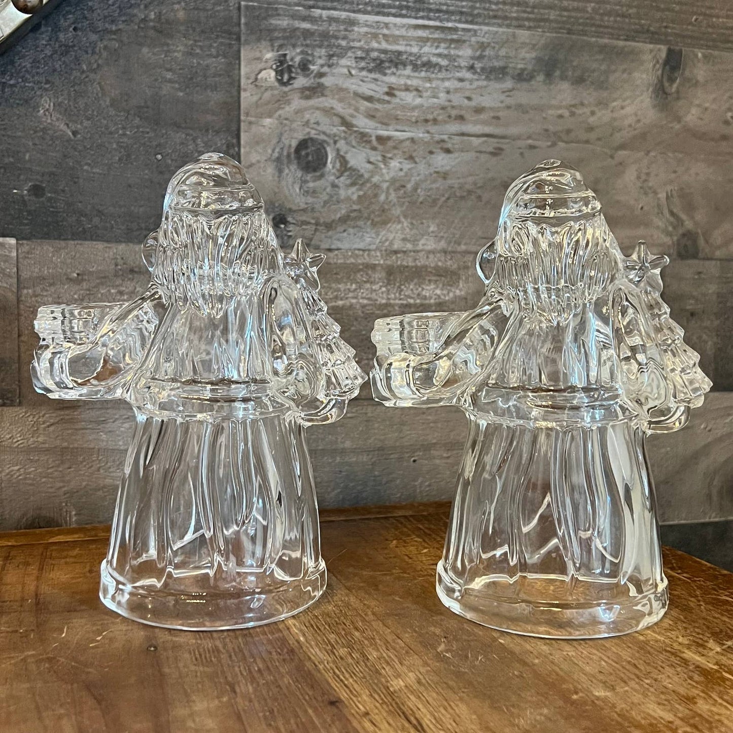 Vintage crystal Santa Clause candlestick holder - 2