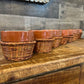 Petite wicker basket planter pots - set of 4