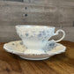 Johann Haviland Blue Garland Bavaria Germany footed teacup and saucer