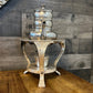 Vintage Stackable Silver Tone Creamer, Sugar, Teapot, 3 Legged Stand and Burner