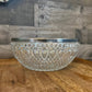 Vintage silver plated rim clear crystal glass bowl