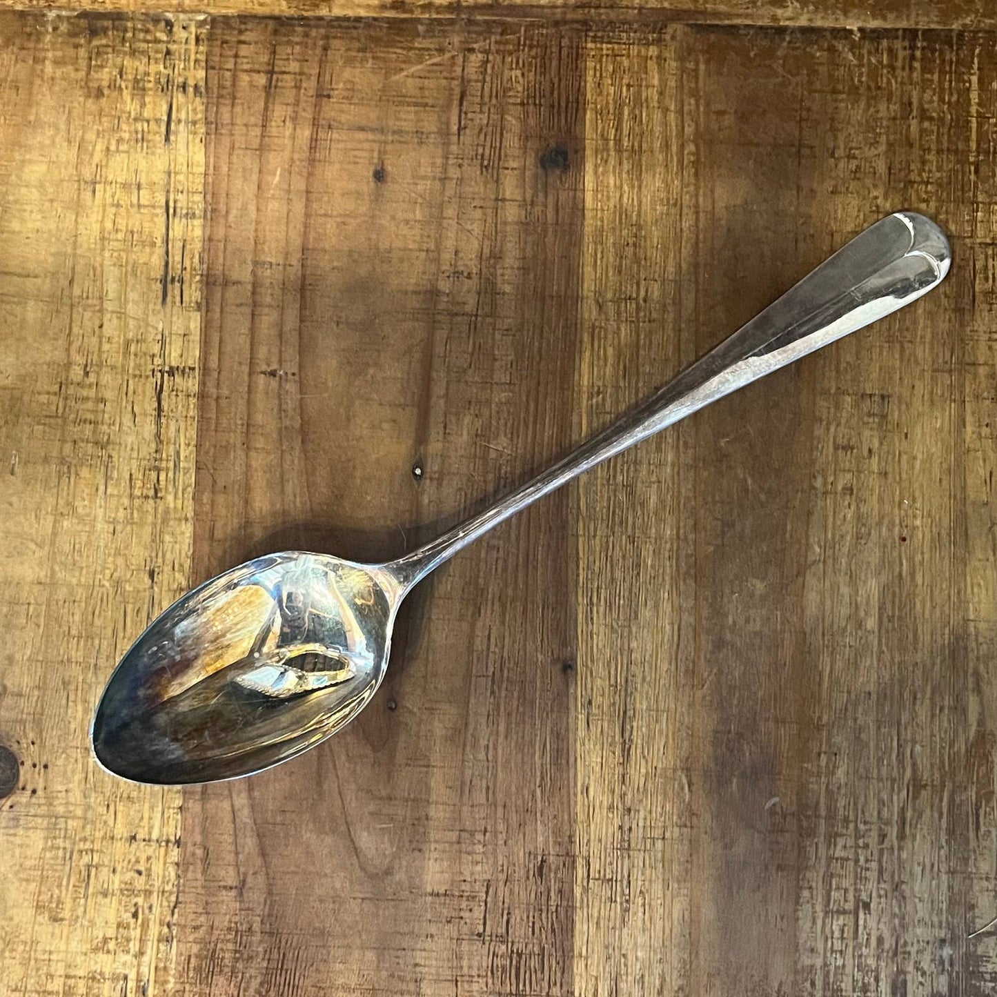 Vintage large silver plated serving spoon