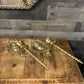 Vintage brass candlestick holder wall sconce pair