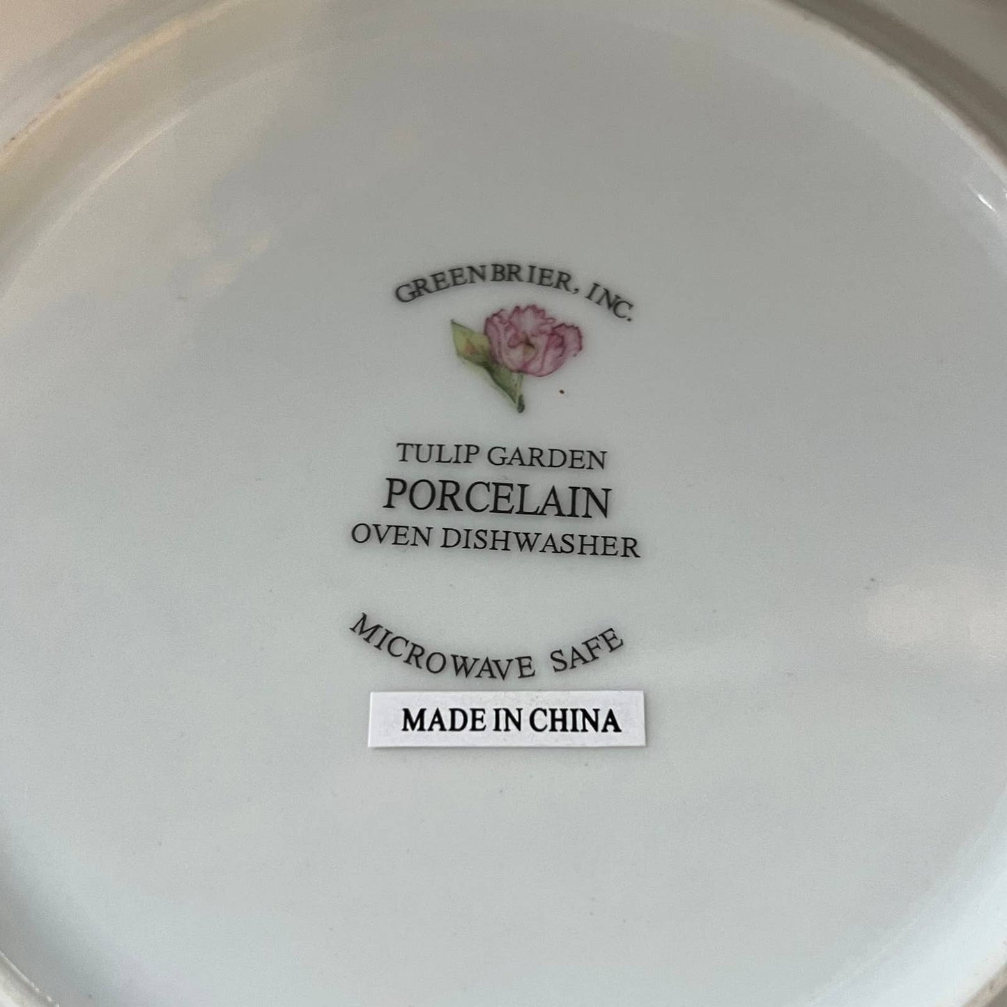 Vintage Greenbrier Inc Tulip Garden pattern porcelain plates - set of 4