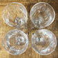 Elegant set of 4 square pedestal base clear glass goblets