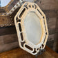 Homco creamy white faux bamboo octagon vintage mirror