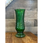 Vintage emerald green Inarco spiral rib vase - made in the USA